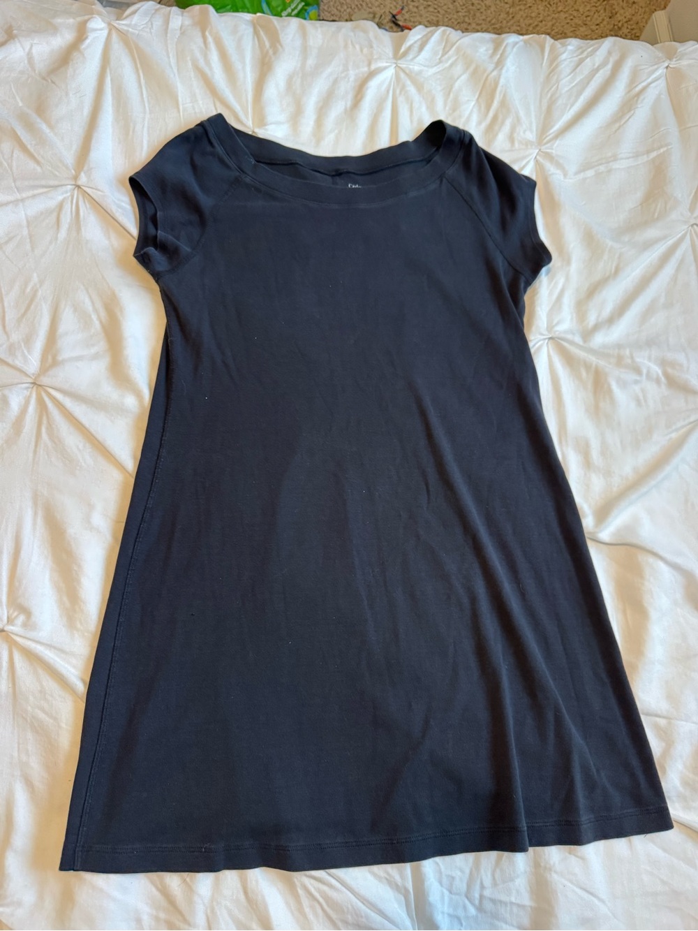 Catherine Malandrino Women’s XL Black Cotton Knit T-Shirt Dress Round Neck